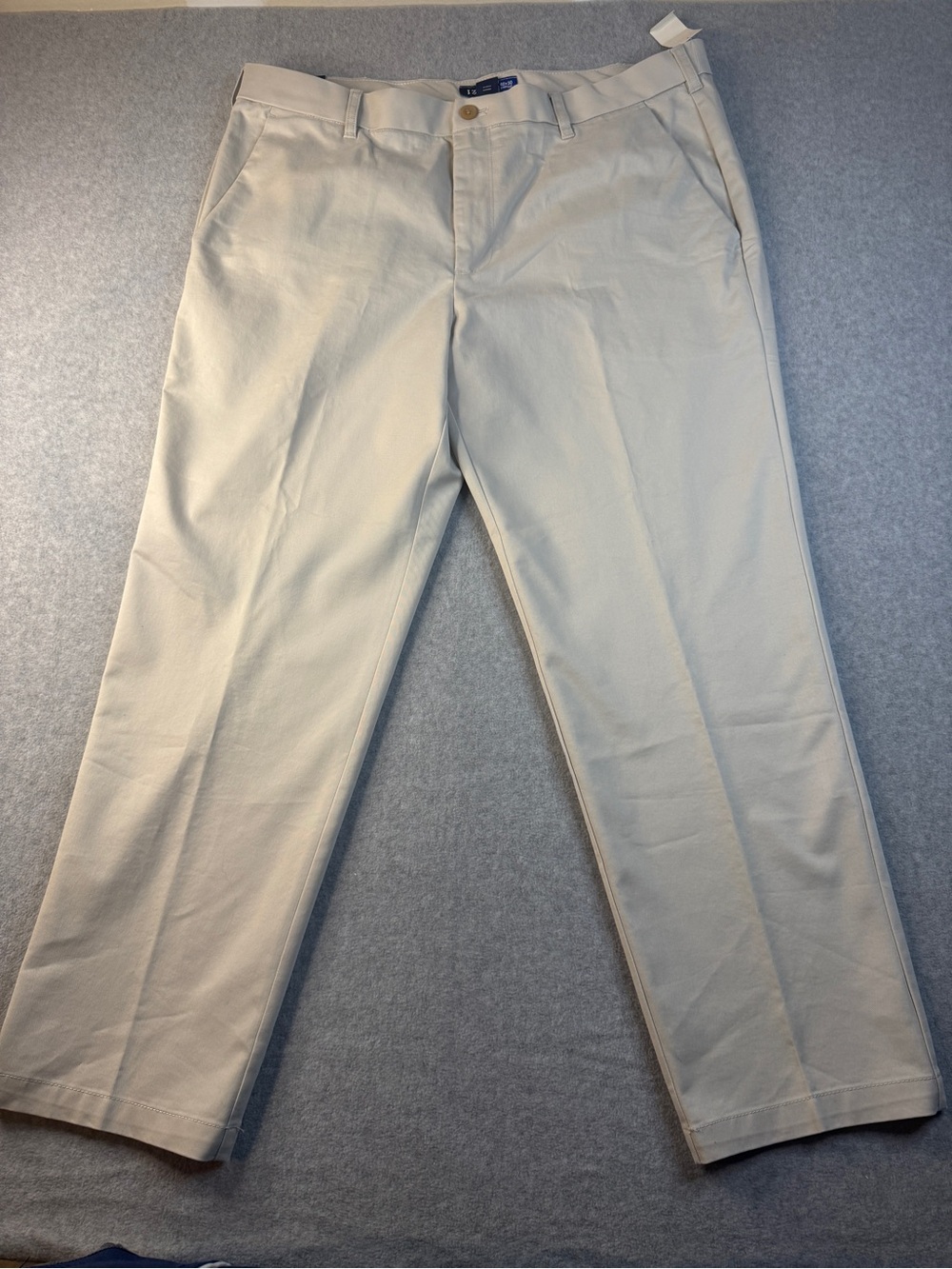 Izod Men's Light Beige Chino Pants - Classic Flat Front